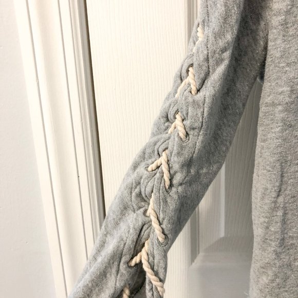 Free People Gray Rope Oversized Pullover Sweater - Picture 6 of 8